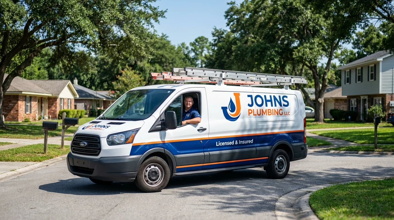 Johns Plumbing LLC service van in Orange Cove, CA