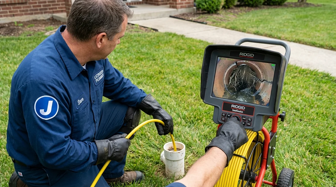 Sewer camera inspection being performed by Johns Plumbing LLC in Orange Cove
